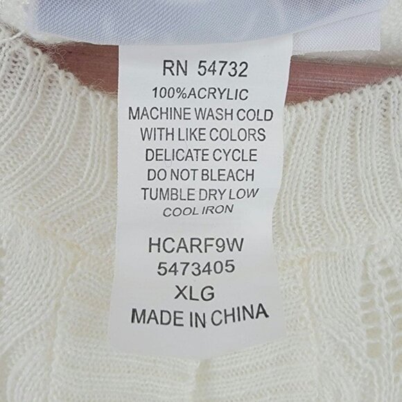 Blair Women's Sweater 100% Acrylic Cream XL - Picture 2 of 4
